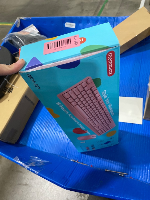 Photo 1 of ***SEE NOTES****memzuoix Wireless Keyboard Mouse Combo - 2.4G Full-Size Ergonomic Set with USB Receiver for PC Laptop Windows Mac (Pink)