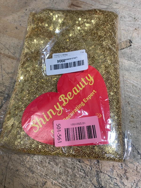 Photo 1 of *****GOLD NOT BLUE******* ShinyBeauty Sequin Table Runner 12" x 108" Gold Sequin Tablecloth Wholesale Sequin Table Runners (Gold)