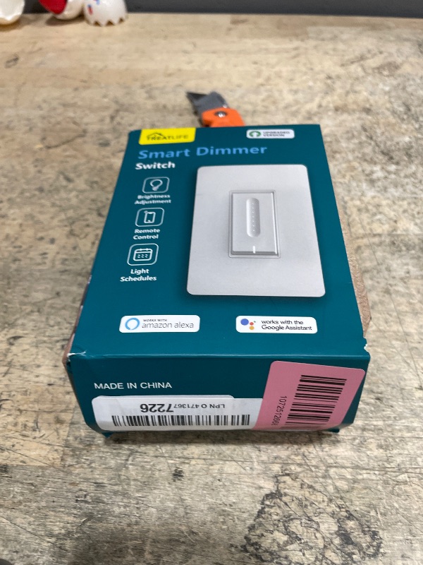 Photo 1 of [New Version] TREATLIFE Smart Dimmer Switch, 2.4GHz WiFi Single-Pole Dimmable Smart Light Switch Compatible with Alexa, Google Home, Sleep/Wake Timer, Customizable Indicator, Neutral Wire Required