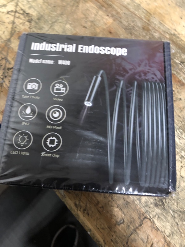 Photo 1 of **FACTORY SEALED** Endoscope Camera with Light, 1920P HD Borescope Tools with 8 Adjustable LED Lights, Endoscope with Semi-Rigid Snake Camera, Inspection Borescope for iOS and Android - 16.4ft Single Lens