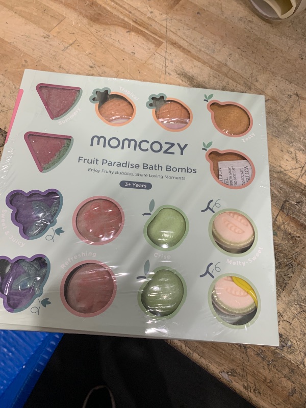 Photo 1 of **FACTORY SEALED** Momcozy 14-Pack Fruit Bath Bombs with Essential Oil, Ideal Christmas Gift for Happy Educational & Fun Bath Time, Bath Bombs Kit with 7 Cute Fruit Shapes, Ideal Gifts for Kids Girls Boys Toddlers
