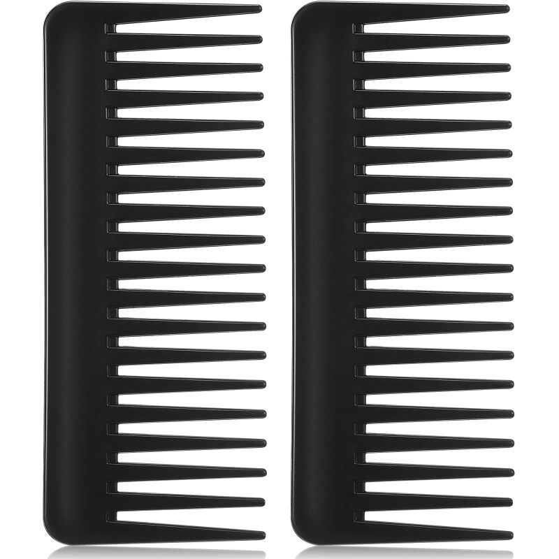 Photo 1 of 9 Inch Rat Tail Comb for Women Fine Tooth & Wide Tooth Comb Large Hair Detangling (Black)