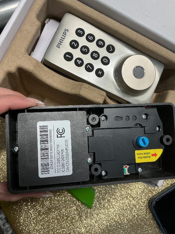 Photo 1 of ***MISSING HARDWARE**Philips Smart Wi-Fi Door Lock Deadbolt with Door Lever 4200 Series Satin Nickel