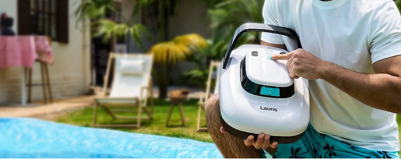 Photo 1 of ***SEE NOTES***Launs S1 Cordless Robotic Pool Cleaner, Dual Motors & Suction Ports Automatic Pool Vacuum Robot Lasts up to 90 Min, Self-Parking Ideal for Above Ground Pools(White)