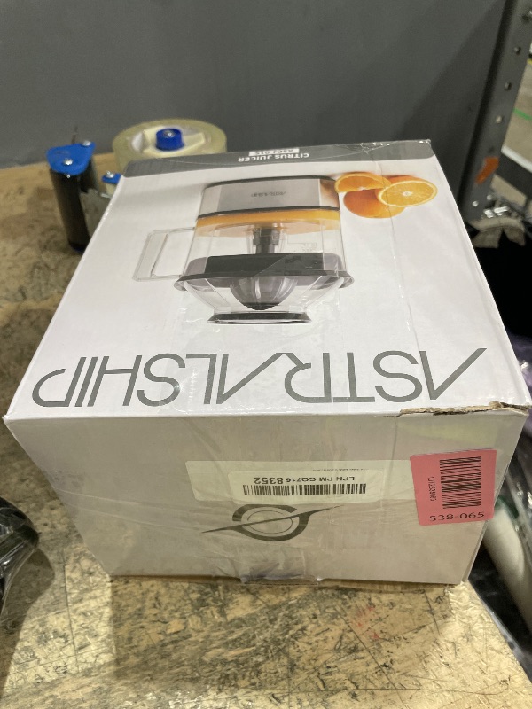 Photo 1 of *** SEE COMMENTS*** Astralship Citrus Juicer Machine Electric Orange & Lemon Squeezer with Stainless Steel Base, 24oz Pitcher, Pressure-Activated, 2 Cones & Pulp Filter for Orange, Lemon, Grapefruit Juice