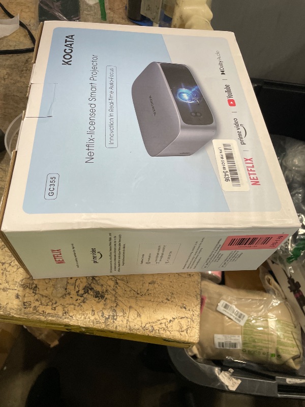 Photo 1 of [Short Throw/1200ANSI/Built in Apps] Projector 4K with WiFi and Bluetooth, TOF Auto Focus Keystone Smart Projector for Dolby Audio Home Theater Movie, Kogata Outdoor Projector Portable Ceiling