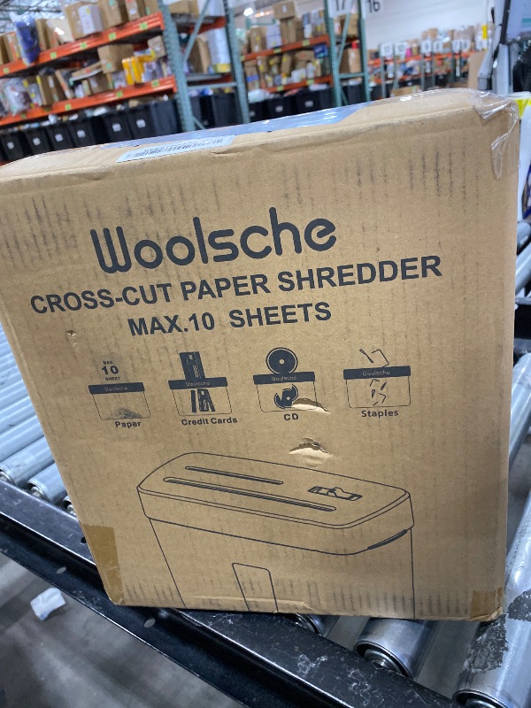 Photo 1 of Woolsche Paper Shredder,10-Sheet Cross Cut with 3.43-Gallon Basket, P-4 Security Level,3-Mode Design - Shreds CD and Credit Card,Durable,Fast and Jam Proof for Home Office (ETL Certified)