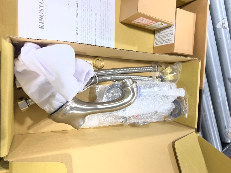 Photo 1 of Kingston Brass KS5568AX Royale Widespread Lavatory Faucet with Metal Cross Handle, Brushed Nickel
