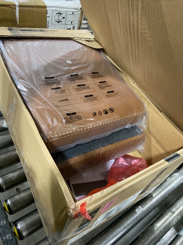 Photo 1 of VASAGLE EKHO Collection - Bar Stools Set of 4, Counter Height Bar Stools, Synthetic Leather with Stitching, Mid-Century Modern Counter Stools, 26-Inch Tall, Kichen Home Bar Dining Room, Caramel Brown