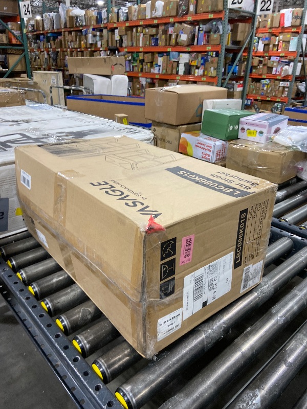 Photo 1 of VASAGLE EKHO Collection - Bar Stools Set of 4, Counter Height Bar Stools, Synthetic Leather with Stitching, Mid-Century Modern Counter Stools, 26-Inch Tall, Kichen Home Bar Dining Room, Caramel Brown