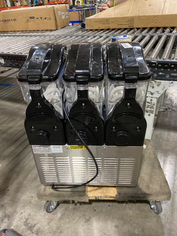 Photo 1 of VEVOR Commercial Slushy Machine, 15Lx3 Triple Tank Margarita Machine, 180 Cups Stainless Steel Margarita Smoothie Frozen Drink Machine, Slushie Machine for Party Restaurants Cafe Bars