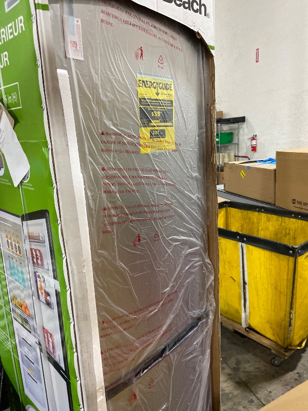 Photo 1 of HAMILTON BEACH Cubic Foot Fridge with Bottom Mount Freezer, 9.2 cu. ft, Stainless