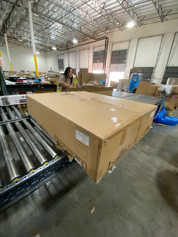 Photo 1 of *******DAMAGED, RIPPED******
ottoman in white, model number AZY935-OWO, which measures approximately \(41.3\) inches wide, \(33.5\) inches deep, and \(18\) inches high,.