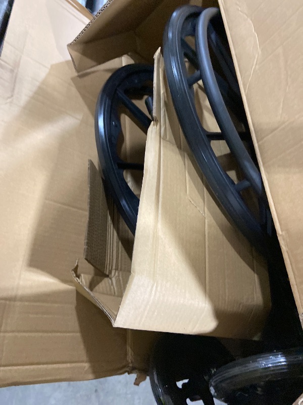 Photo 1 of Medline Comfortable Folding Wheelchair with Swing-Back, Desk-Length Arms and Elevating Footrests, 20”W x 16”D Seat