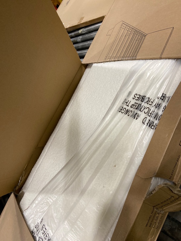 Photo 1 of viplov King Size Bed Frame, Upholstered Platform Bed with Adjustable Headboard, Soft Boucle Fabric, Modern Style, No Box Spring Required, Easy Assembly, Off-White