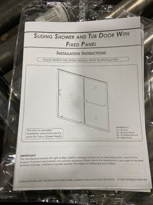 Photo 1 of Shower Door Double Sliding for Bathroom, Reversible Bathroom Glass Shower Door with Two Handles in Matte Black (60" x72", Matte Black)