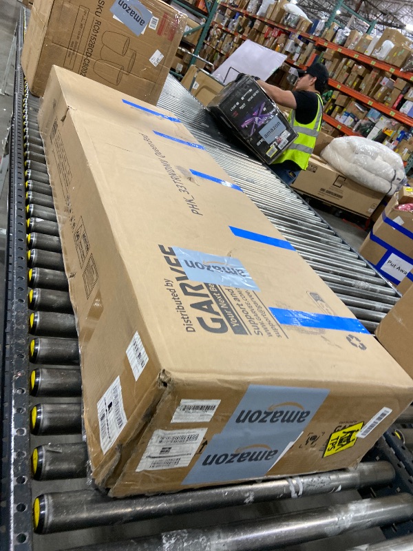 Photo 1 of GarveeHome Queen Size Bed Frame with Storage Drawers, Corduroy Upholstered Platform Bed with Wingback and Tufted Headboard, No Box Spring Needed, Beige