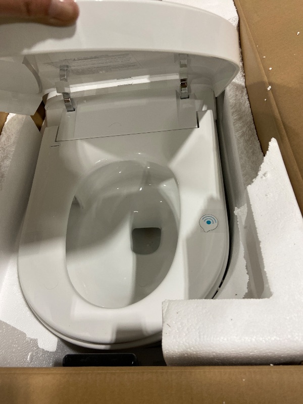 Photo 1 of WOODBRIDGE Smart Toilet with Tank, Auto Open & Close,Blackout Flush, Auto Quiet Flush, Foot Sensor Operation, Heated seat,and Advanced Deodorization, White, EBT470