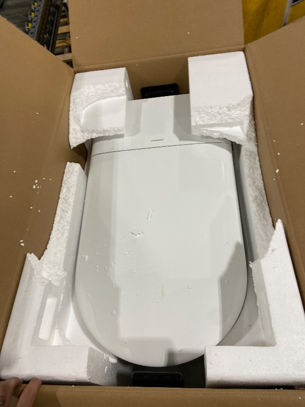 Photo 1 of WOODBRIDGE Smart Toilet with Tank, Auto Open & Close,Blackout Flush, Auto Quiet Flush, Foot Sensor Operation, Heated seat,and Advanced Deodorization, White, EBT470
