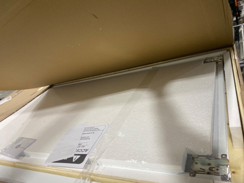 Photo 1 of BARNSMITH 60 x 80 Inches Mirrored Closet Door, One Side Mirror with Top & Bottom Track Kits, 2-Panels Steel Frame Sliding Mirror Closet Door, Easy to Install