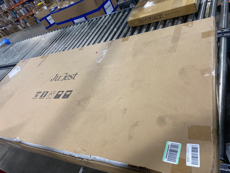 Photo 1 of BARNSMITH 60 x 80 Inches Mirrored Closet Door, One Side Mirror with Top & Bottom Track Kits, 2-Panels Steel Frame Sliding Mirror Closet Door, Easy to Install