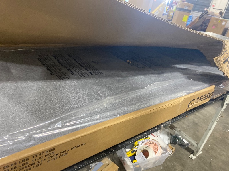 Photo 1 of Amazon Basics Faux Linen Upholstered Tufted Headboard with Adjustable Height, King, Gray