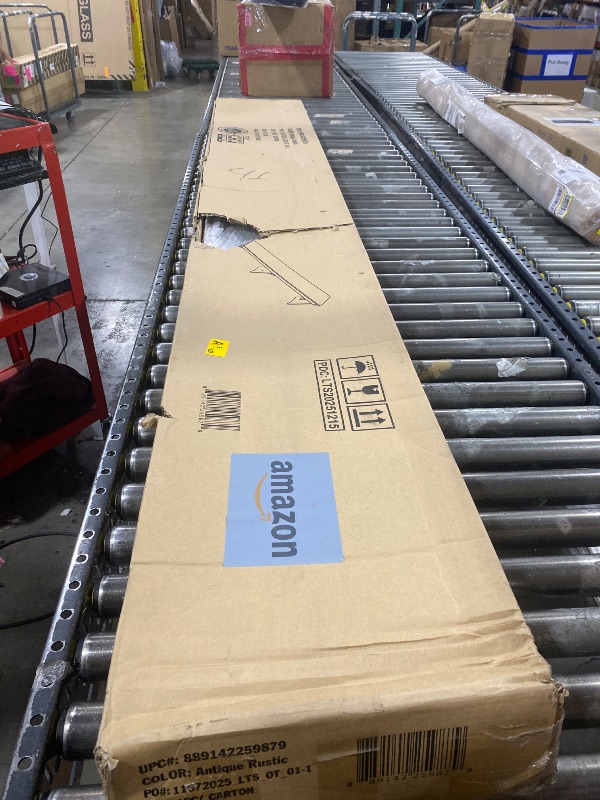 Photo 1 of Flash Furniture Hercules Series 8' x 12' Commercial Grade Rustic Solid Pine Folding Bench, Antique Farmhouse 3 Leg Dining Bench, Seats up to 4 Adults