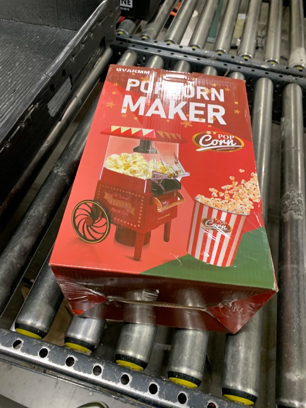 Photo 1 of GVAKMM Popcorn Machine, Hot Air Popcorn Maker Kit Gift Box, Portable Home Popcorn Popper Machine, 10-Cup,Oil-Free,Retro Style,Compact and Cute