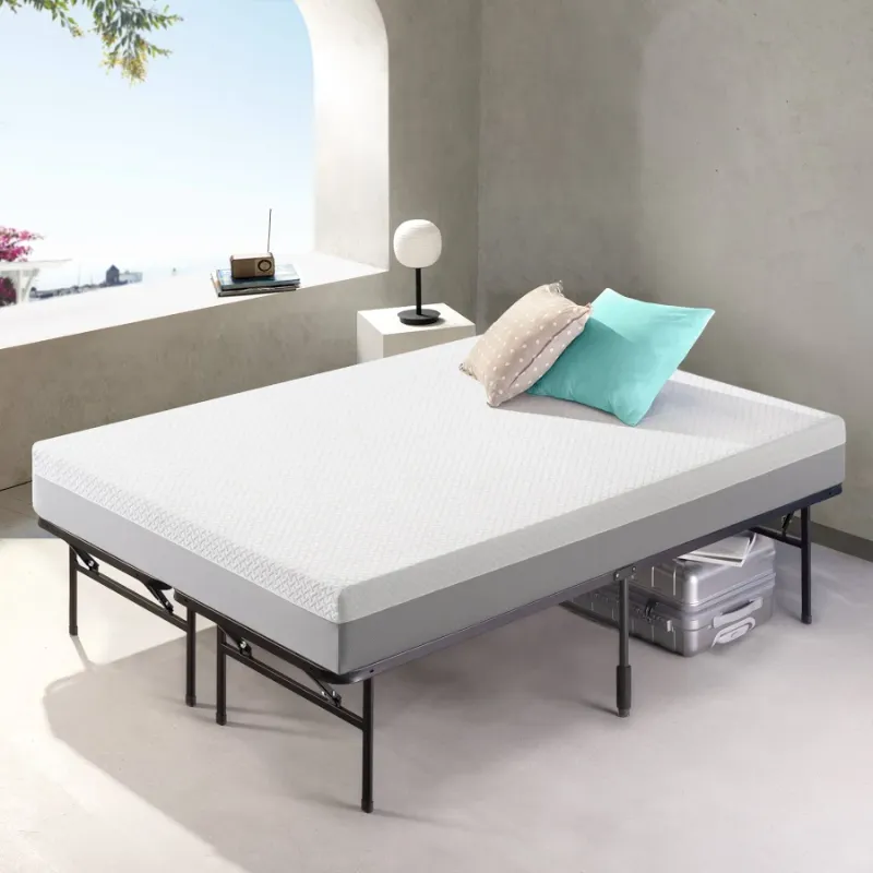 View 1 of  Mattress & Bed Frame Bundle: 8 inch Cooling Airflow Hybrid Mattress & SmartBase Platform Bed Frame, Full
