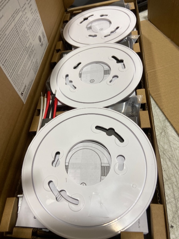 Photo 1 of Kidde  And Carbon Monoxide Detector, Hardwired with AA Battery Backup, LED Status Lights, Interconnected, 85 dB Alarm, 5 inches, 30CUAR, 3 Pack