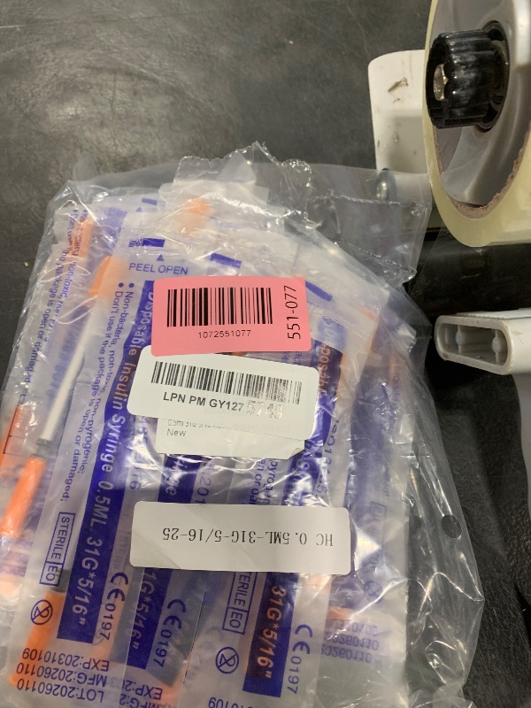 Photo 1 of 0.5ml 31G 5/16 Inch 8mm Syringe, Lab Syringes Individually Wrapped, Pack of 25