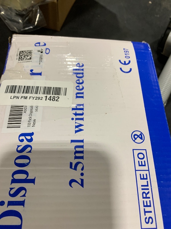 Photo 1 of 100 Pack Disposable 2.5ml/cc Lab Syringes with 25Ga 1 Inch Needle Luer Lock, Individually Sealed Packed