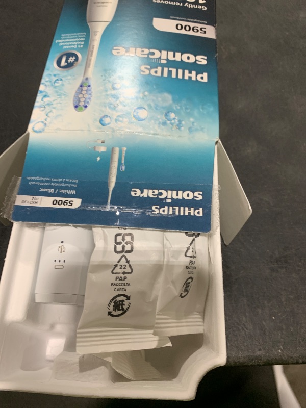 Photo 1 of Philips Sonicare 5900 Series Electric Toothbrush - Next-Generation Sonicare Technology, Pressure Sensor, 6 Brushing Settings, SmarTimer, BrushPacer, 21-Day Runtime, White, Model HX7130/02075020108180
