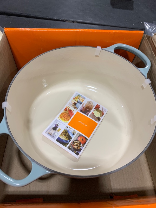Photo 1 of Le Creuset Enameled Cast Iron Signature Round Dutch Oven, 7.25 qt., Sea Salt