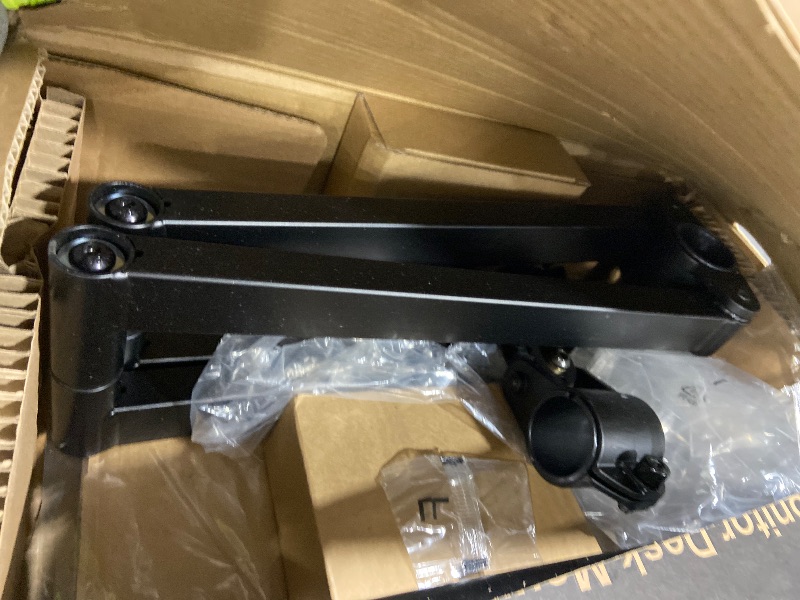 Photo 1 of WALI Triple Monitor Stand, Free Standing Three LCD Monitor Fully Adjustable Desk Mount Fits 3 Screens up to 27 inch, 22 lbs Weight Capacity per Arm (MF003), Black