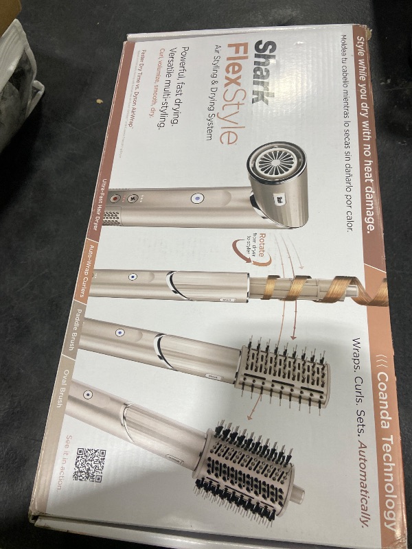 Photo 1 of Shark FlexStyle Air Styling & Drying System, Powerful Hair Dryer Brush & Multi-Styler with Auto-Wrap Curlers, Paddle Brush, Oval Brush, Concentrator Attachment, Stone, HD430