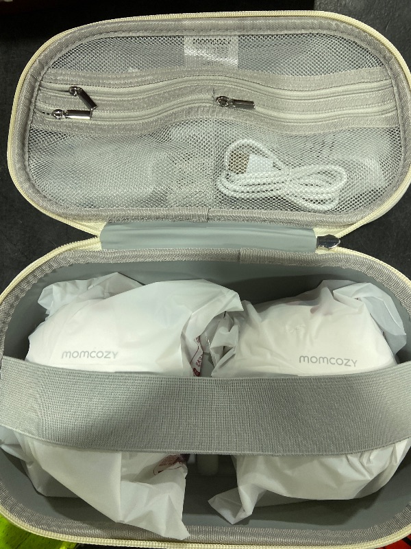 Photo 1 of Momcozy M5 Smart APP Controlled Wearable Breast Pump, Hands-Free Wireless Electric Pump, 3 Modes 9 Suction Levels, BPA-Free, Portable Lightweight, 24mm Flange, 2-Pack Quill Gray