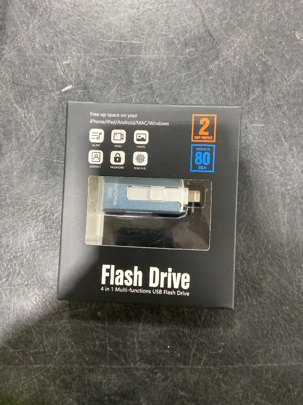 Photo 1 of USB Flash Drive 512GB, Photo Stick Memory External Data Storage Thumb Drive Compatible for Phone, Pad, Android, PC and More Devices (Blue)