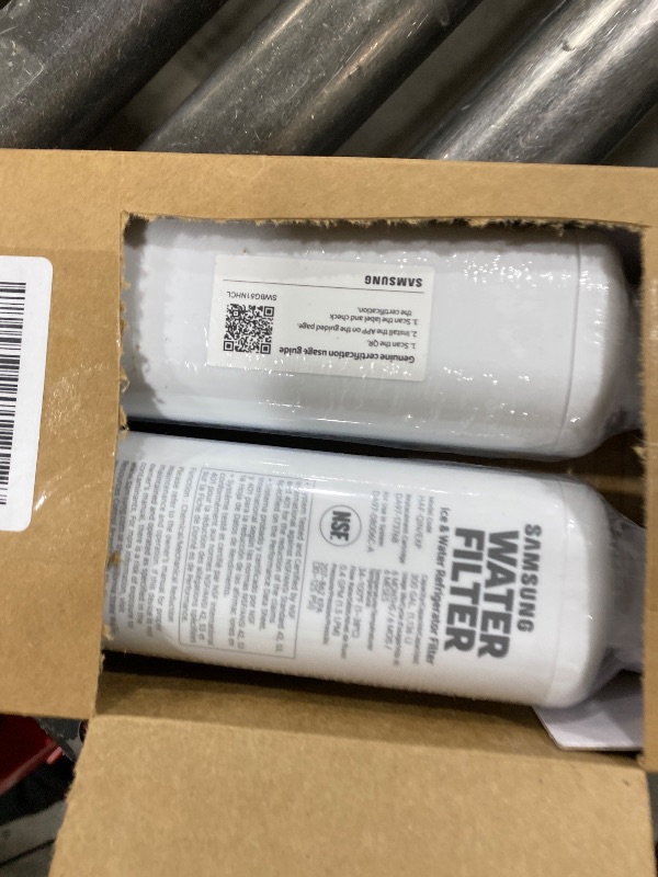 Photo 1 of Samsung HAF-QIN-2P/EXP Genuine Refrigerator Water Filter, Reduces 99% of Harmful Contaminants for Clean, Clear Drinking Water, 6-Month Life, Easy Install, Pack of 2