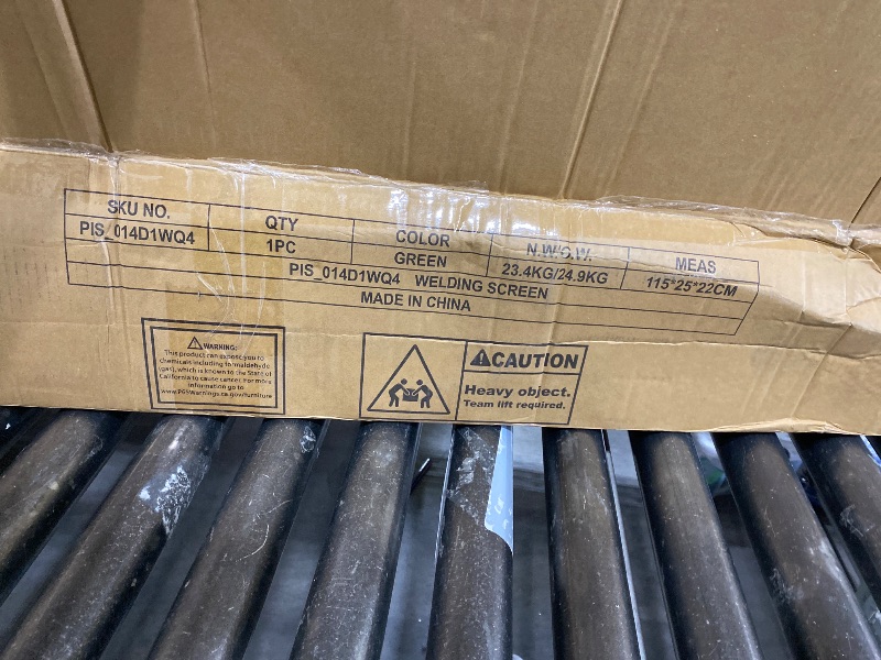 Photo 1 of VEVOR Welding Screen with Frame, 6' x 6' Welding Curtain Screen, Flame-Resistant Vinyl Welding Protection Screen on 4 Swivel Wheels (2 Lockable), Moveable & Professional for Workshop/Industrial, Green