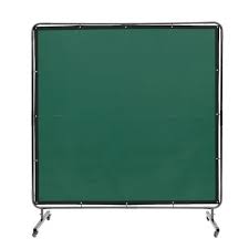 Photo 1 of VEVOR Welding Screen with Frame, 6' x 6' Welding Curtain Screen, Flame-Resistant Vinyl Welding Protection Screen on 4 Swivel Wheels (2 Lockable), Moveable & Professional for Workshop/Industrial, Green