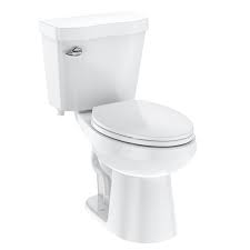 Photo 1 of Garvee Two Piece Toilet Elongated ADA 17.5" Height, Side Press Flush Split Toilet with Under-Locking Lid, 1.28 GPF Powerful Flushing American Standard Toilets for Bathroom, White