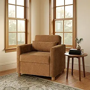 Photo 1 of Serta® Corwin 36" Convertible Accent Chair, Dreamcoil® Comfort, FingerGuard® Pinch Point Protection, Woven Polyester Fabric, RUST