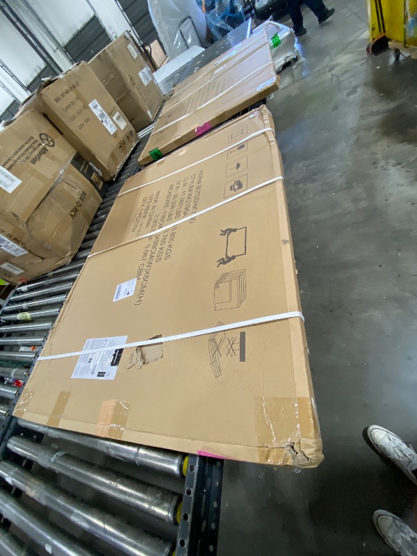 Photo 1 of Amazon Basics Glass Dry-Erase Board, Magnetic Frameless Whiteboard, 48W'' x 36H''