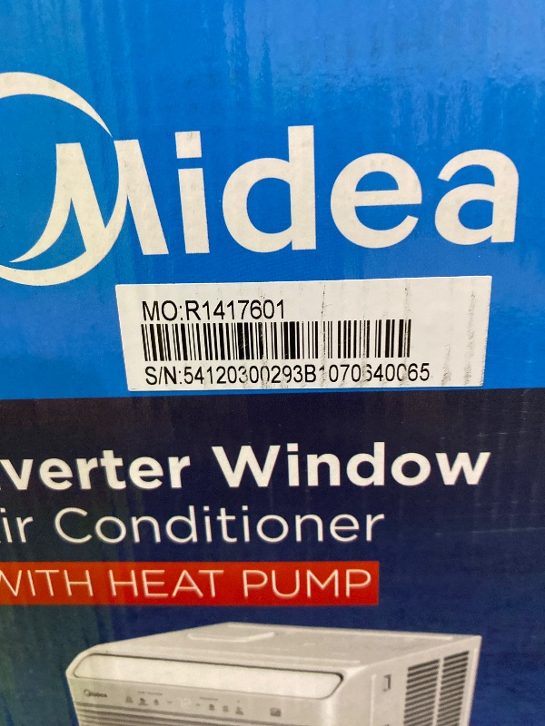 Photo 1 of Midea Inverter Window Air Conditioner with Heat – Quiet Window AC Unit and Heat Combo with Dehumidifier – Cools up to 550 Sq. Ft. – Energy Star Rated, Smart Control, Remote, 12,000 BTU