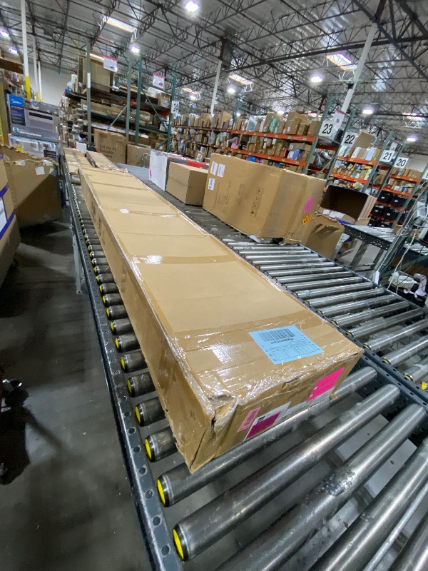 Photo 1 of ROYMELO 48x96 Inch White Sliding Barn Door Slab with 8ft Hardware Kit Included, 5-Panel, MDF Wood Panel Covered with Water-Proof Scratch-Proof PVC Surface, Simple DIY Assembly