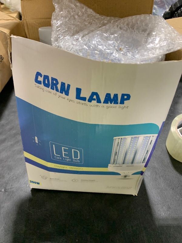 Photo 1 of XYCN 2 Pack 300W Corn LED Light Bulb Fanless,5000K Daylight(3000 Watt Equivalent) E26/E39 Large Mogul Base LED Cob Lamp 44,000LM for Outdoor Indoor Garage Warehouse Factory Workshop Street Backyard