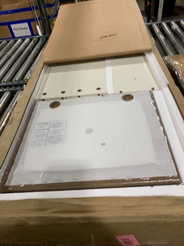 Photo 1 of MISSING PIECES*************Merax Farmhouse Makeup Vanity Desk with Sliding Lights Mirror & Storage Stool, Dressing Table with 9 Drawers and 4 Shelves, Large Vanity Set Ample Storage, 47.2" Wide, 54.88" High, White and Brown