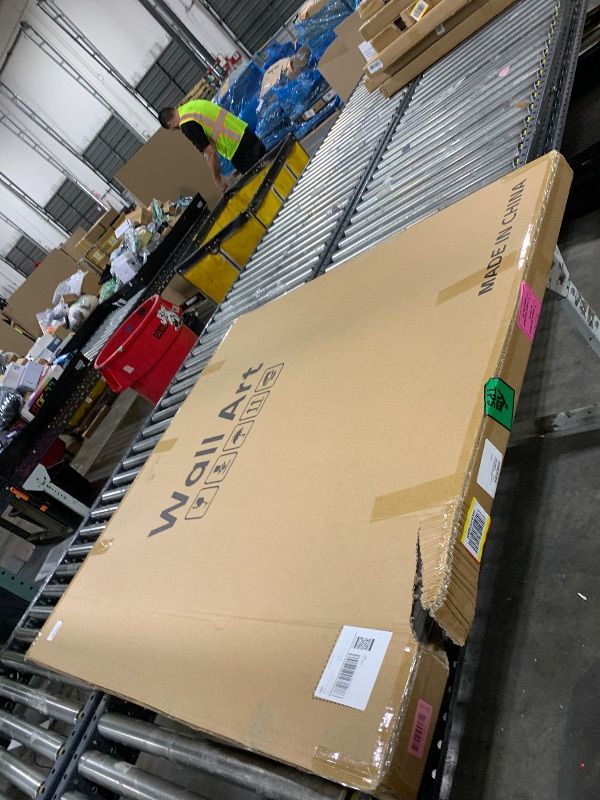 Photo 1 of Extra Large Framed Green Abstract Wall Art, Modern Minimalist Sage Green Canvas Prints Artwork for Walls, Contemporary Square Pictures for Living Room Bedroom Dining Room Office Wall Decor, 48x48 In