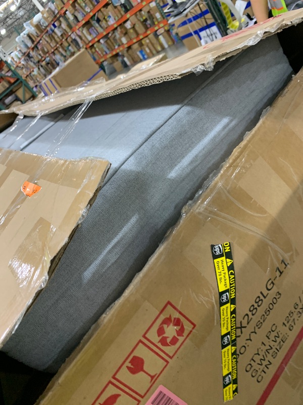 Photo 1 of Modular Sectional Sofa with Movable Ottoman, L-Shape 3-seat Storage Couch for Living Room, Lightgrey